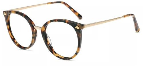 Firmoo Blaulichtfilter Brille Damen Herren Geburtsstein Design Acetate und Metall Computerbrille ohne Sehstärke