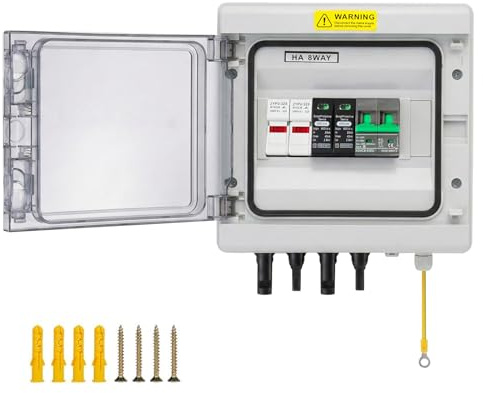 Interruptor de separación de CC, protección contra sobretensiones fotovoltaicas con 600 V32A40kN, disyuntor, portafusibles y fusibles de 30 A, dispositivo combinado solar 1 en 1 con IP65 resistente al