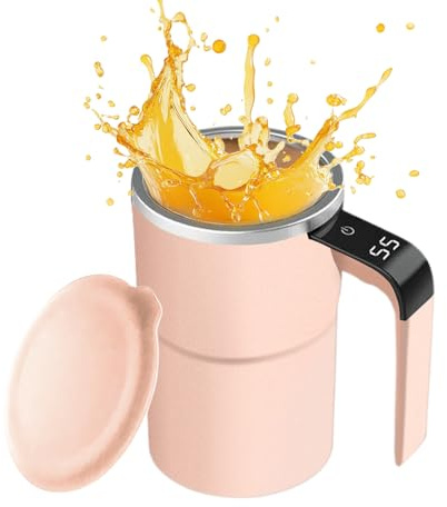 Genérico Taza Mezcladora Recargable - Vaso Con Indicador De Temperatura | Fácil De Limpiar | Taza De Café Con Agitación Automática Para Café, Leche, Chocolate Caliente