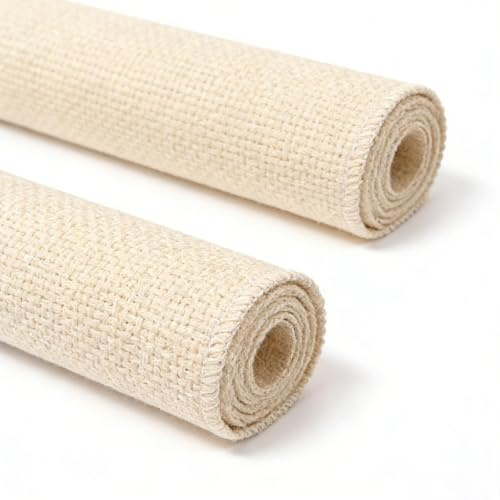 2 Stück Mönchstoff Punch Needl 50x50cm, Primäres Tufting Tuch Baumwoll Punch Needle Stoff, Dauerhaft & Waschbar Tufting Stoff Feines Gitternetz Tufting Tuch für DIY Handgefertigte Stickereien