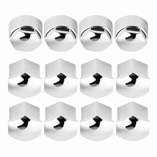 Zerodis Cubierta de Tornillo de Rueda de 17 Mm, Juego de Tapas de Tuerca Antirrobo ABS para la Mayoría de Vehículos con Fácil Instalación (Silver)