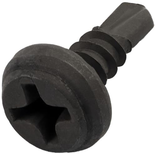AERZETIX C44652 Vis autoperceuses M3.5x11mm tête pan framing, Noir | Lot de 100, Vis de blocage à tête conique, Pour panneau métallique et aluminium, Ossature rail tôle, En acier