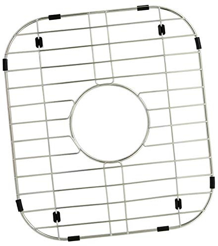 MONSINTA Kitchen Sink Grid and Sink Protectors, Stainless Steel Sink Grids for Bottom of Kitchen Sink, 12 5/8'' x 14 5/16'' with Center Drain for Double Sink Bowl | Stainless Steel Sink Grid Protectors, Sink Bottom Grid, 12 5/8 x 14 5/16 Grid With Center Drain For Double Bowl Sink