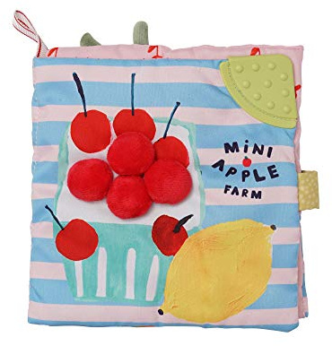 Manhattan Toy Book Mini-Apple Farm-Libro per attività agricole, Morbido, con Specchio Discovery e massaggiagengive Testurizzati, Multicolore, 161100