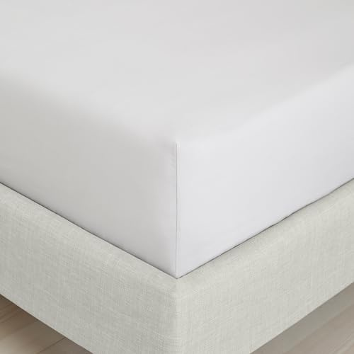 Bianca Fine Linens Bedroom 200 Thread Count Cotton Percale Single Fitted Sheet 32cm Depth Grey