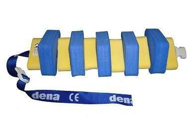 Schwimmgürtel Jugendliche Farbe Blau/Gelb mit Sicherheitsverschluß 100cm Länge, verstellbarem Gurtband und abnehmbaren Plastazote-Schwimmern. Geeignet für Schwimmtraining. Nur so viel Hilfe wie nötig!