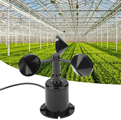 Wind Anemometer, Handheld Wind Speeds Transmitter 0-70m/s, Weather Speed Sensor Transmitter Meter,Environment Signal Output Pulse Type Three Cups Wind Speed Sensor Anemometer