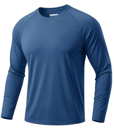 TACVASEN Rashguard - Camiseta de manga larga para hombre UPF 50+ UV, 04-índigo, M