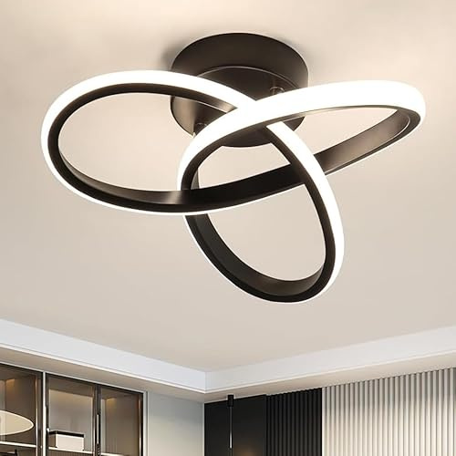 Comely LED Deckenleuchte Moderne 22W 2500LM Deckenlampe Schwarz Natur 4500K | LED Deckenbeleuchtung für Wohnzimmer Schlafzimmer Esszimmer Flur
