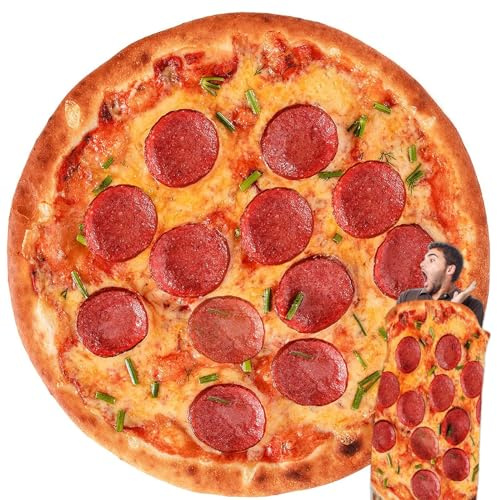 FainFun Manta de Pizza, Burrito Manta Sofa Caliente Redonda, Adecuado para Todas Las Estaciones, un Regalo Divertido para Amigos y Niños 160 cm (63 in)