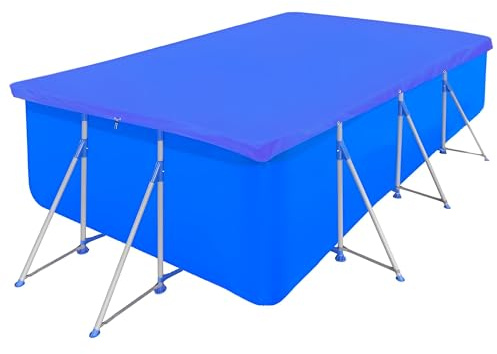 Poolabdeckung Winter rechteckig 4x2 | Abdeckplane 400x207 cm aus PE in Blau | Poolplane Winterfest | Winterabdeckung eckig