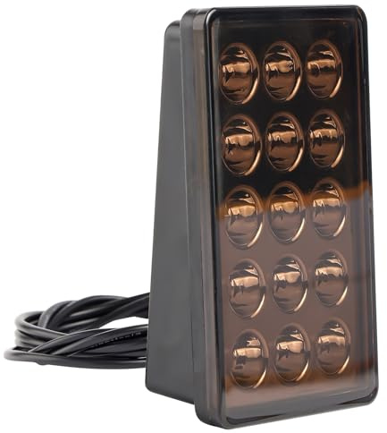 AUTOXBERT F1 Style Immitation LED Brake Light, Universal Rear 3rd Third Brake Stop Light, 15 LED Kit Third Strobe Flashing Tail Brake Stop Light for Car SUV Motorcycle (Black Lens)