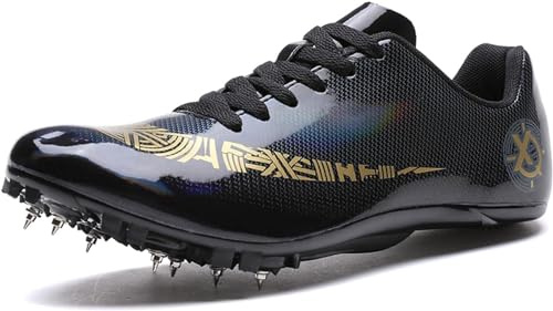 HENXUE Männer Frauen Laufschuhe Trainingsschuhe Leichtathletik Sprint Spikes Männliche Leichte Trainingsschuh Lace Up Atmungsaktive Turnschuhe Spike-Schuhe Tragen Geeignet,003,47