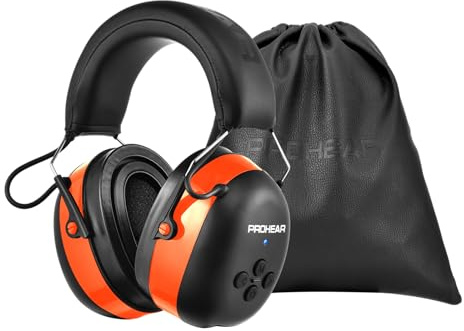 PROHEAR 037 hörselskydd med Bluetooth, BT 5,3-teknik, hörlurar med inbyggd mikrofon och brusreducering för klippning och bullerintensiva fritidsaktiviteter, SNR 30dB, NRR25dB