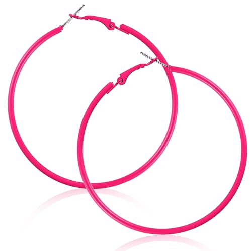 Tyqour créoles fines Boucles d'oreilles minimalistes Boucles d'oreilles élégantes pour mariage 60 mm Métal