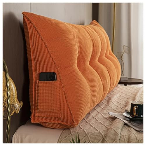 YYLDPFDC Rückenkissen 140cm Lesekissen Bett/Couch, Ergonomisch Keilkissen für Nacken, Dreieckskissen, Abnehmbarer & waschbarer Bezug, Ideal zum Lesen, Fernsehen,Dark Gray,180x50x20 cm