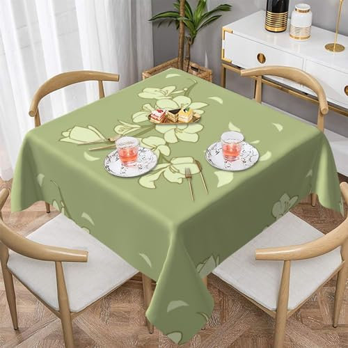 WZYWHJ Quadratische dekorative Tischdecke, 137,2 x 137,2 cm, waschbar, wiederverwendbar, Cartoon-Begonien-Drucke