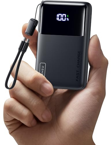 INIU Power Bank, Slimmest 10000mAh 45W PD Fast Charging Portable Charger | Detachable USB-C Cable, Stand, Flight-Safe, Travel, Flashlight, Battery Pack for iPhone 17 16 15 Pro, Samsung S26, iPad, etc