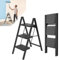 Froadp - Escalera plegable de 3 peldaños antideslizante de hierro multifunción para el hogar, la cocina y el exterior, carga máxima: 250 kg