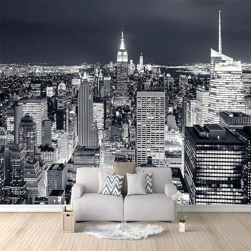 Fotomural Vista aérea de Nueva York Fotomural para Paredes Mural Decorativo 400 x 280 cm papel pintado Gris Comedor dormitorio habitación infantil sala de estar decoración de la habitación