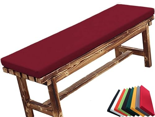 Coussin de Banc Extérieur Imperméable - 110/120/150/180 cm, 2/3/4 places, Coussin de Siège Meubles intérieur et Extérieur - Antidérapant & Amovible - Pour Jardin, Terrasse, Salon(H12,120x40x5cm)