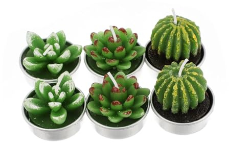 OUNONA 6 Pezzi Tealight Aromatiche Forma Grasse Decorative Contenitori Metallici Profumo e Speciali