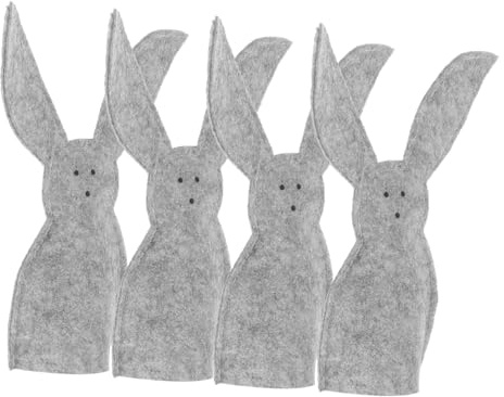 WRITWAA 4 pezzi Copri Uova Pasquali Coniglio Grigio Protezione Decorativa Riutilizzabile per Feste e Porta Uova con Design Coniglio per Atmosfera Festiva