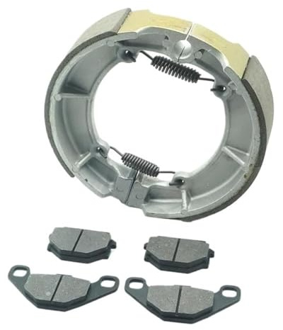Komplettes Bremsenset for Z550 Motorräder (1983–1994), bestehend aus Bremsscheiben-Bremsbelägen vorne und Bremsbacken-Bremstrommel-Set hinten