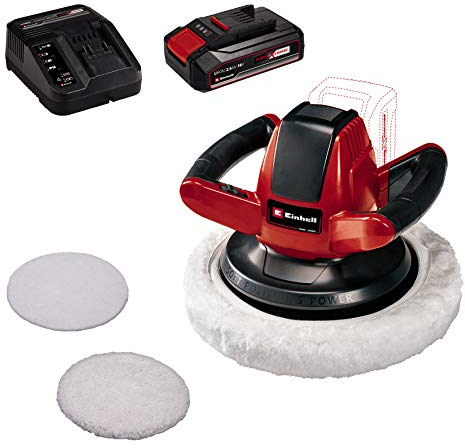 Einhell CE-CB 18/254 Li Solo Power X-Change Cordless Car Buffer/Polisher - with 2.5Ah Power X-Change Starter Kit - Battery & Charger