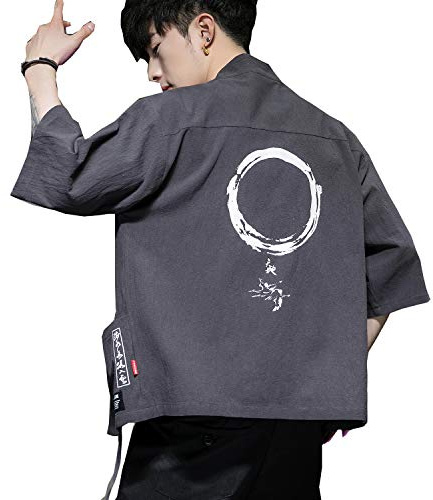 Seidarise Chaqueta de Kimono Tradicional Japonesa para Hombre, Cárdigan Masculino Noragi, Abrigo Yukata, Haori, XX-Large