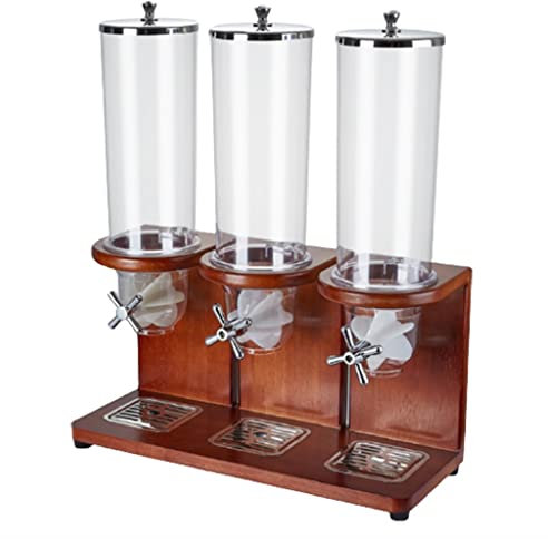 QHLOM Grain Dispenser Solid Wood Cereal Dispenser, Knob Oatmeal Maker Dry Food Storage Dispenser Oatmeal, Beans Kitchen, Home Durable Kitchen Supplies (Color : Sabilli, Size : Triple)