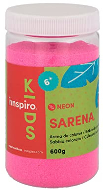 INNSPIRO Arena de colores NEON Rosa 600 Gr., para Decoración y Manualidades