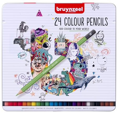 Bruynzeel Buntstifte-Set mit 24 Farben im Metalletui | Stifte zum Zeichnen, Malen & Skizzieren