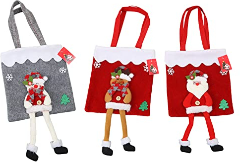 LAEMILIA 3 STK. Weihnachten Tüten Bonbon Taschen Geschenktaschen Filz Weihnachtsmotiv Weihnachtsbaumschmuck Aufhängen Geschenkbeutel Weihnachtsschmuck Weihnachtsdeko Anhänger