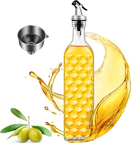 ACEWARMS Oil Dispenser Bottle for Kitchen,Olive Oil Bottle Drizzler,500ml(17oz) Glass measure Dispenser and Vinegar Dispenser Set Cooking Pourer (Style A)
