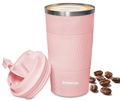 Primizia Taza de café,Taza Termica de Acero Inoxidable 510ML, Sin BPA,Vaso Termico de Fugas para Frío y Calor,Rosa