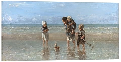 Posterlounge Kinder des Meeres Acrylglasbild von Jozef Israels 100 x 50 cm Blau Wandbilder Wanddeko