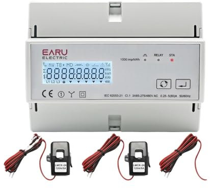 KEPTA Compteur d'énergie bidirectionnel triphasé Tuya WiFi ZigBee, Moniteur KWH 3 * 110/190V ou 230/400VAC avec 3 transformateurs divisés CT (Color : ZigBee, Size : 1000A)