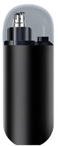 Portable Nose Hair Trimmer, Nasen und Ohrenhaartrimmer, Wiederaufladbar Nasenhaartrimmer, Elektrischer Nasenhaar-, Ohrenhaar- und Augenbrauentrimmer Mini Gesichtshaartrimmer für Herren Damen (Schwarz)