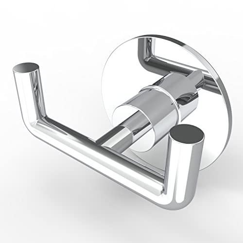WZRUA Self Adhesive Hooks, Stainless Steel Towel and Coat Hooks,Chrome | Sticky Extra Strong Robe Hook for Bathroom, Kitchen, Door, Washroom, RV