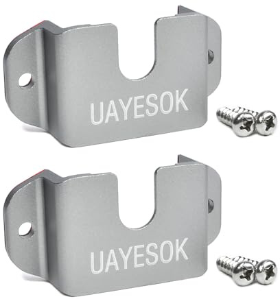 UAYESOK 3-In-1 Auto Walkie Talkie Halterung, Funkgerät& Lautsprecher Mikrofon& Mobilfunkgerät Halter, CB Funk Mikrofohalterung mit 3M Kleberücken für Baofeng Kenwood Motorola Quansheng (Grau 2St.)