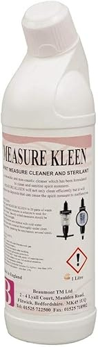 CATERINGBASE Measure Kleen Spirit Optic Measure Liquid Cleaner, 1 Litre | Sterilant, 33oz, Glass Cleaner Bottle