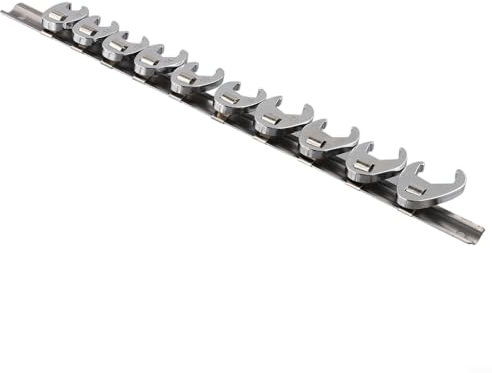Vilgftyiet Lot de 10 clés à pied de biche métrique, entraînement 3/8, acier au carbone robuste, plaqué chrome