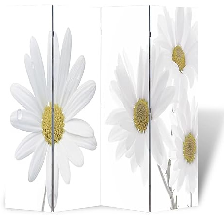 Rantry Faltbarer Paravent 160 x 170 cm mit Blumendruck, Sichtschutz für den Außenbereich, Balkon und Garten, Trennwand für den Außenbereich, Trennwand für den Außenbereich