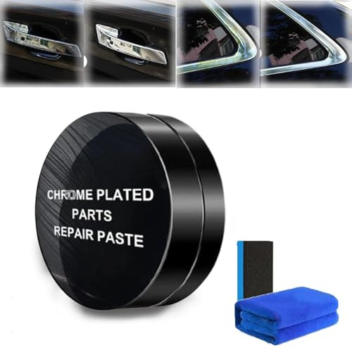 Multipurpose Chrome Plated Parts Repair Paste for Car,Chrome Plated Parts Repair Paste,Car Scratch Removal Polishing Wax for Car (1Set)