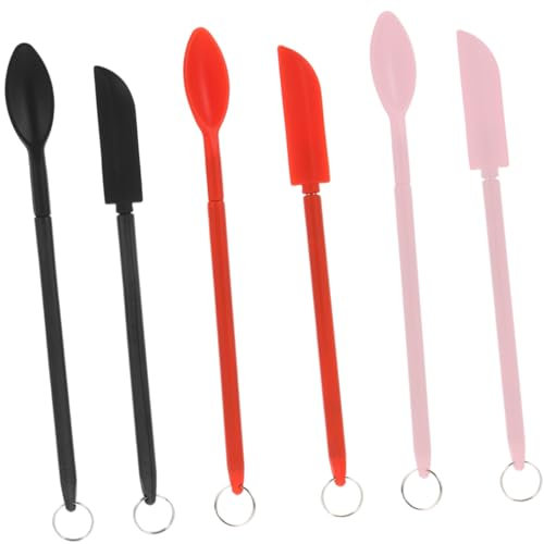 FRCOLOR 3sets Mini Silicone Spatula Telescopic Baking Tool Mini Scoop Cosmetic Spoon Silicone Utensils for Cooking Baking