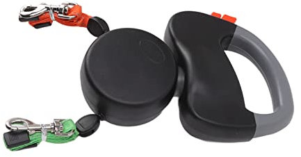 Doppelleine für Haustiere, Einziehbares Automatisches Wickelseil, für Hunde, zu Fuß, Traktionsleine, Schwarz, Heimtierbedarf, Einziehbare Leinen (Black)