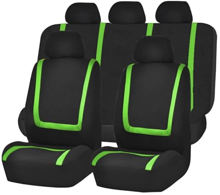 JNNJ 9 Stück Klassisch Autositzbezüge Sitzschoner Auto Schonbezug Autositz, Autositzbezüge Kompletter Satz, Ideale Passform & Perfekter Schutz Für Autositze(Grün)
