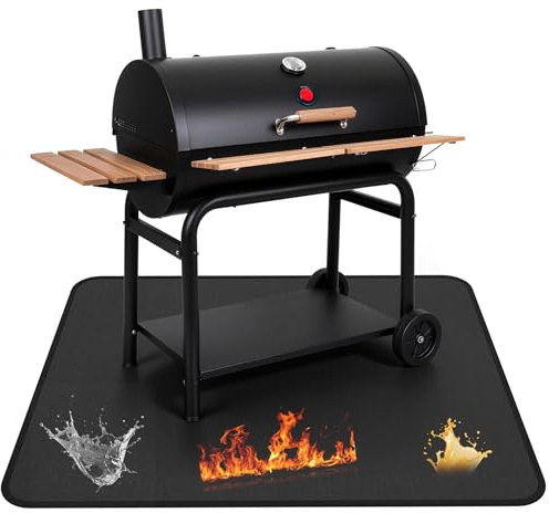 Ankway 100 * 80cm Funkenschutzplatte Kaminofen Unterlage, rutschfest Laminmatte feuerfest, Feuerfeste Matte für Kamin Bodenplatte, Zum Schutz des Bodens Vor Funken, Kleine abgerundete Ecken