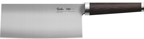 Fissler PrimeCut Chinesisches-Kochmesser 18 cm – Küchenmesser Made in Solingen aus Spezialstahl mit Räuchereiche Griff – extra scharf, handgeschliffen, langlebig